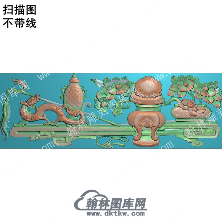 中式博古拂尘花龙瓶扫描图（ZSBG-023）.jpg