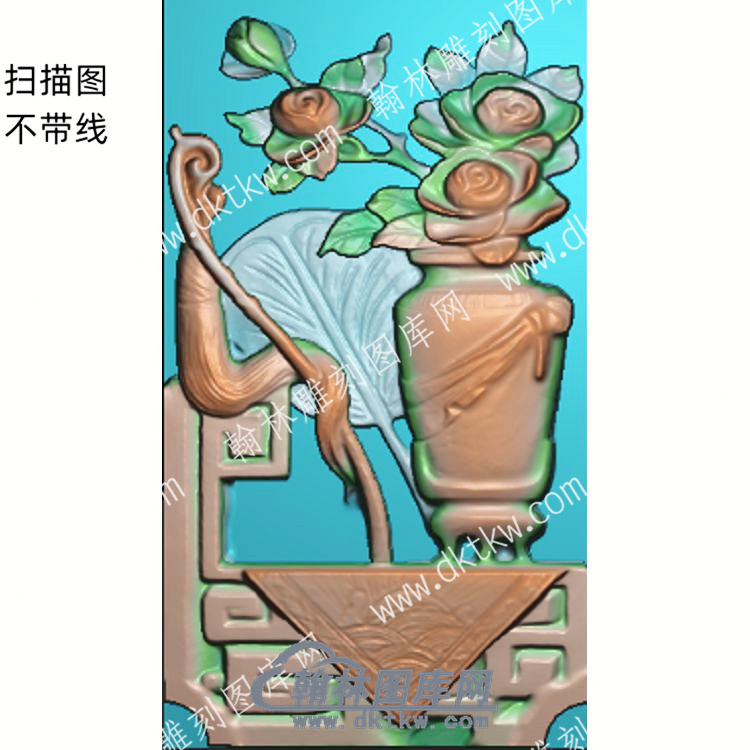 中式博古花瓶拂尘扫描图（ZSBG-002）.jpg