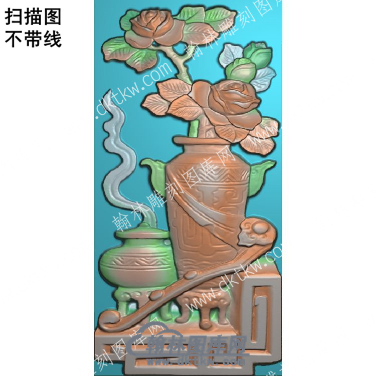 中式博古花瓶如意扫描图（ZSBG-006）.jpg