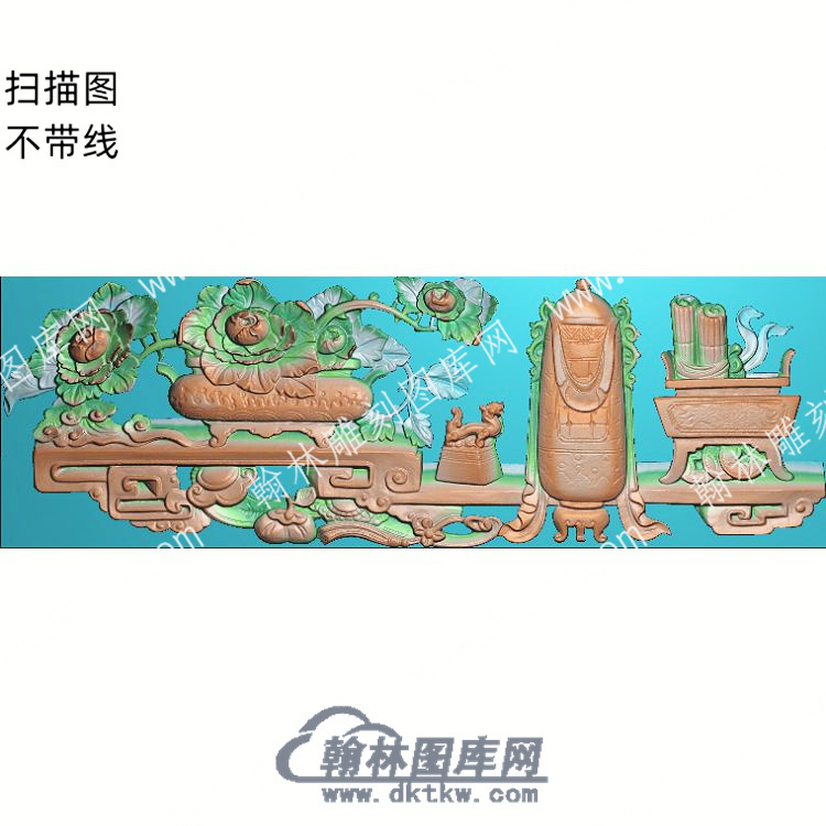 中式博古花麒麟竹书如意扫描图（ZSBG-020）.jpg