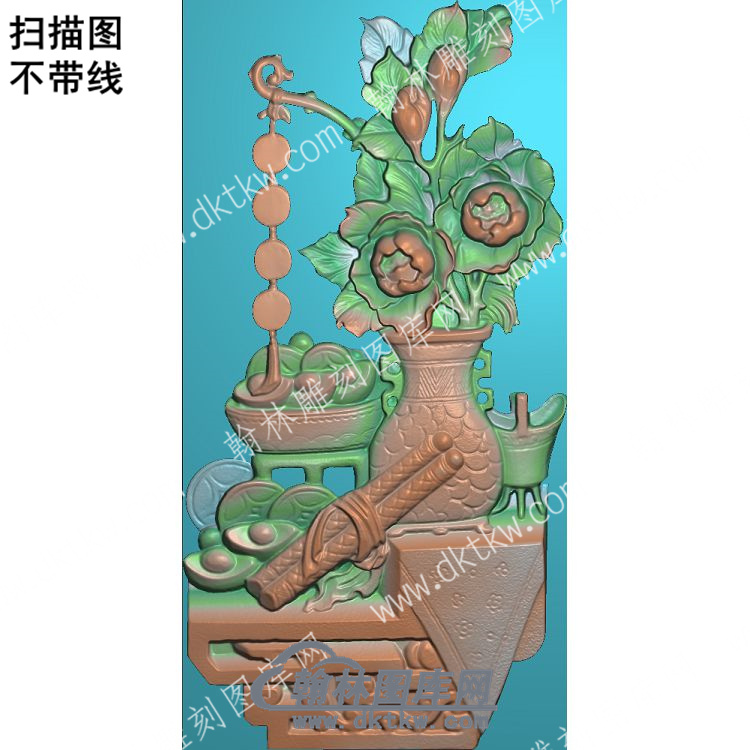 中式博古画轴聚宝盆酒杯扫描图（ZSBG-065）.jpg