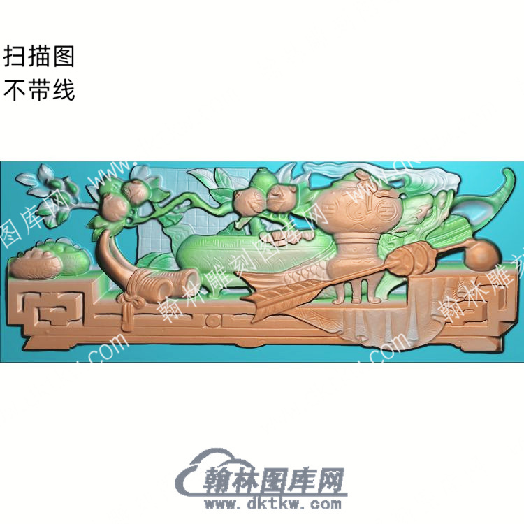 中式博古箭石榴铜钱扫描图（ZSBG-053）.jpg