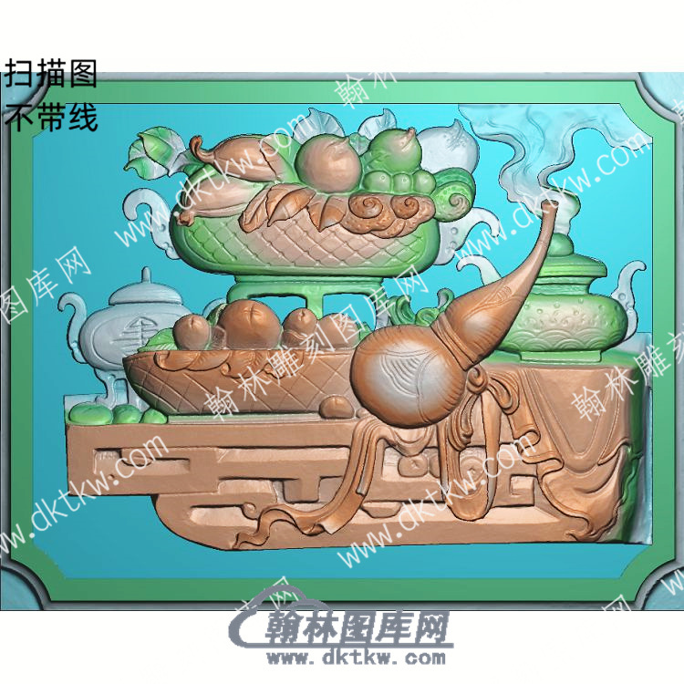中式博古水果宝葫芦香炉扫描图（ZSBG-087）.jpg