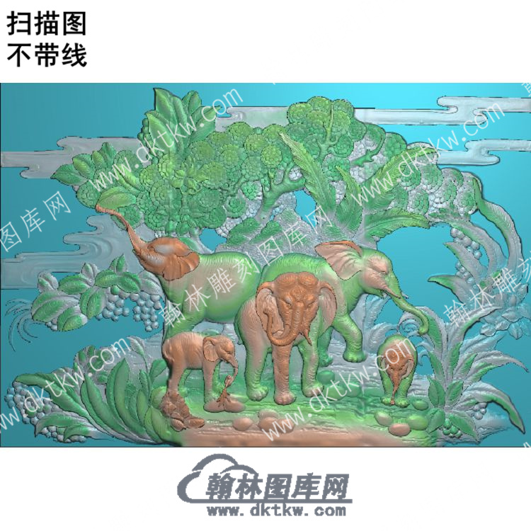 中式大象扫描图（ZSDW-056）.jpg