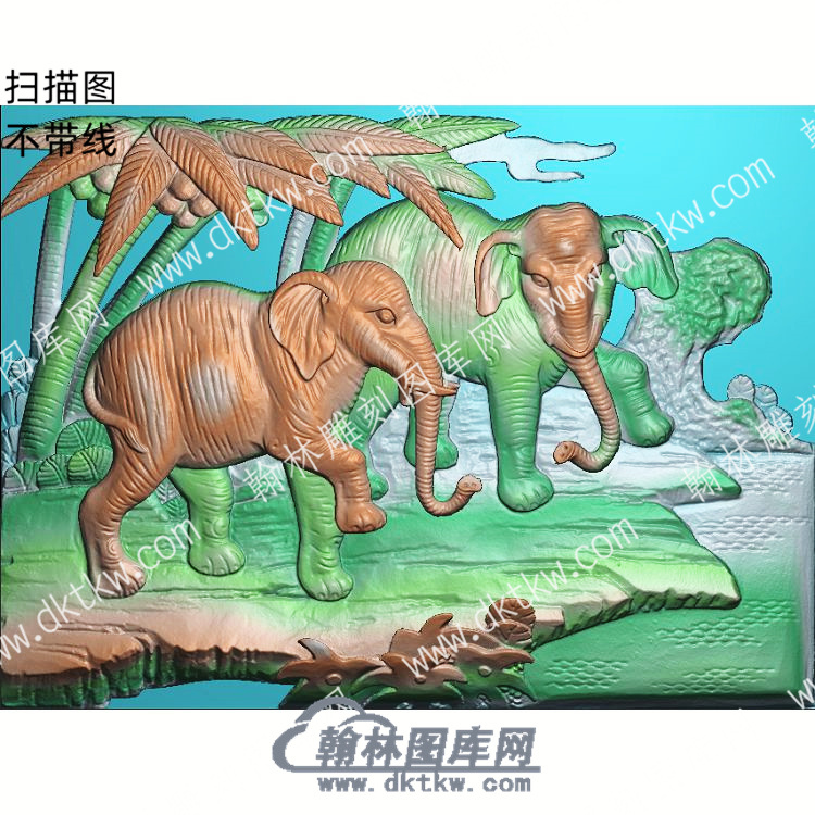 中式大象椰树扫描图（ZSDW-089）.jpg