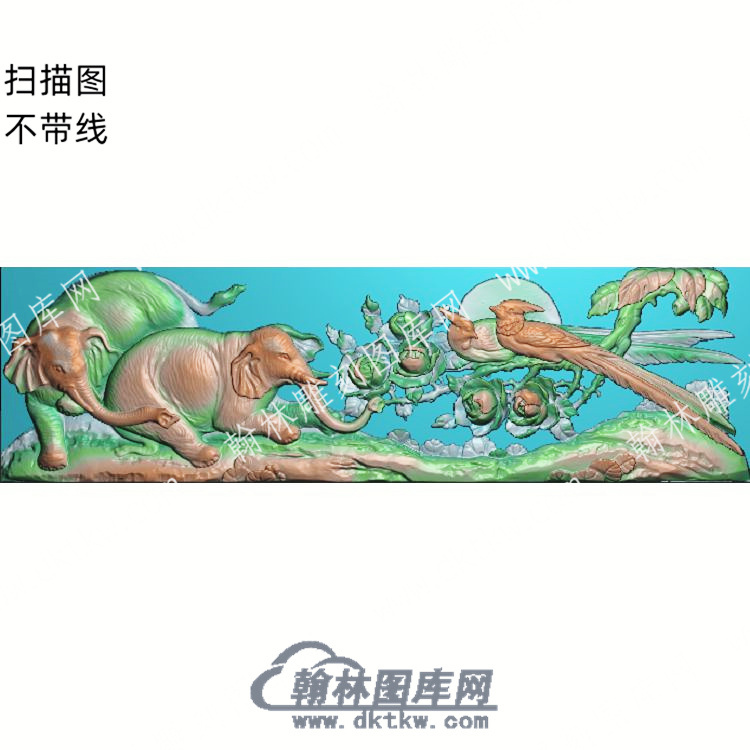 中式锦鸡大象扫描图（ZSDW-090）.jpg