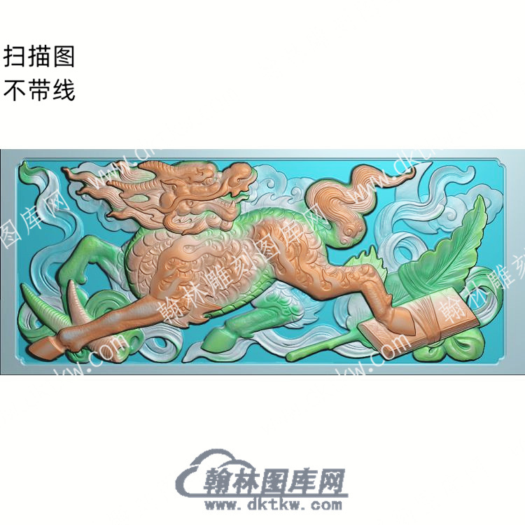 中式麒麟精雕图（ZSDW-113）.jpg