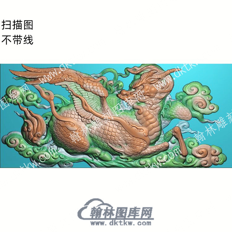中式麒麟精雕图（ZSDW-128）.jpg