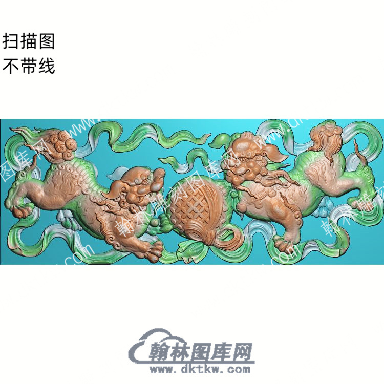中式狮子戏球精雕图（ZSDW-068）.jpg