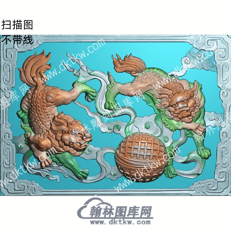 中式双狮戏珠精雕图（ZSDW-148）.jpg