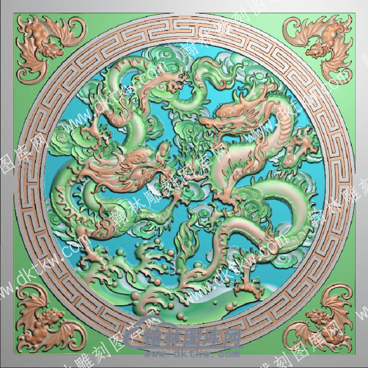 古建窗户蝙蝠双龙精雕图（HYCH-027）.jpg