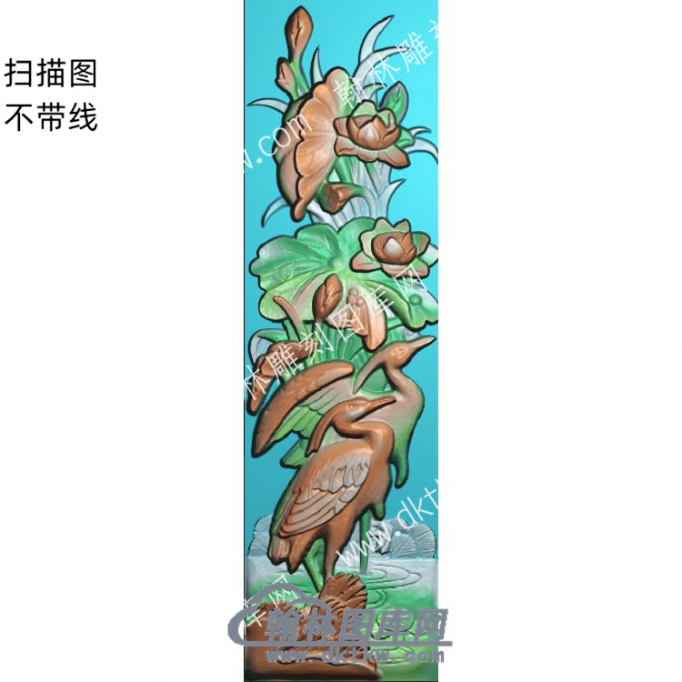 中式白鹭荷叶莲花扫描图（ZSZW-033）.jpg