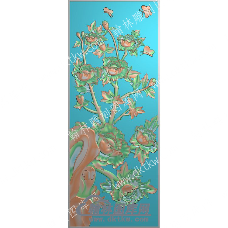 中式蝴蝶花带线精雕图（ZSZW-116）.jpg