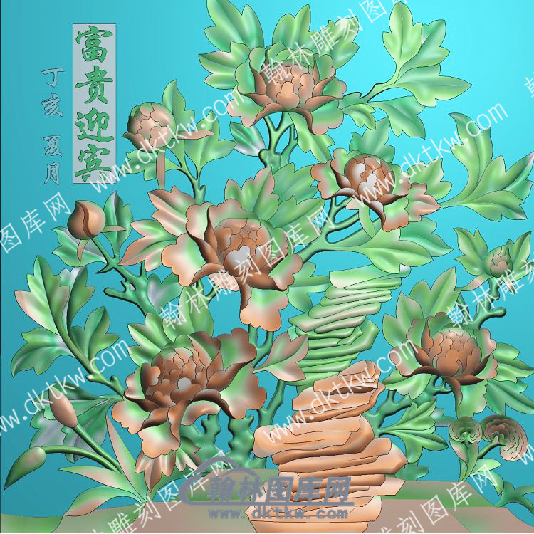 中式花花开富贵精雕图（ZSZW-131）.jpg
