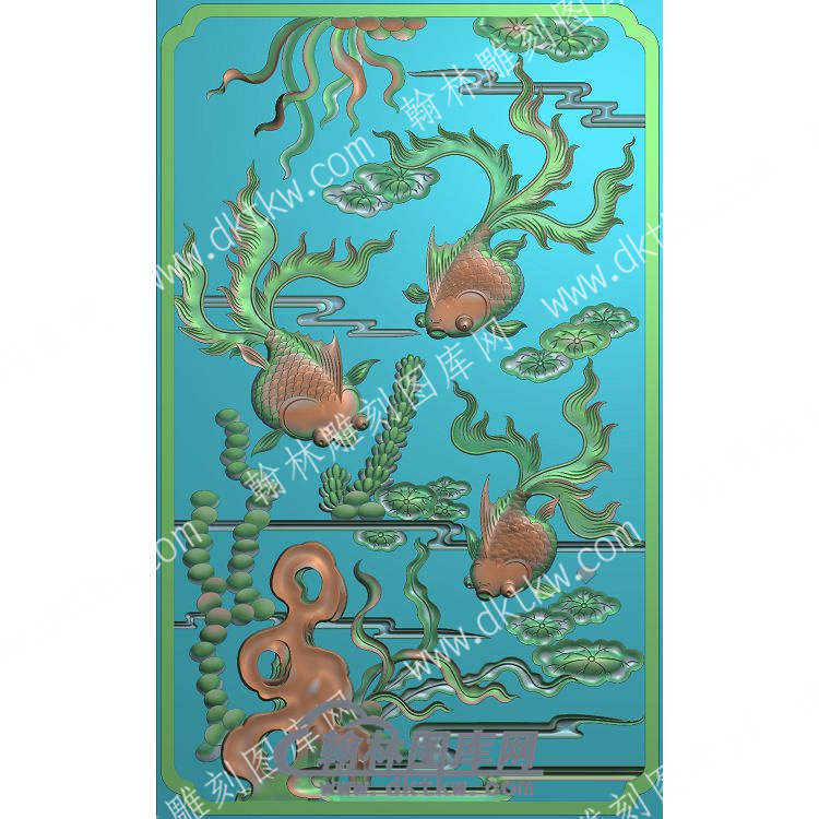 中式金鱼水草精雕图（ZSZW-067）.jpg