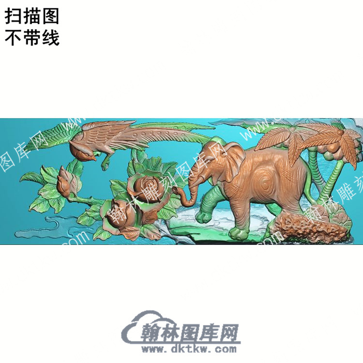 中式大象椰树锦鸡牡丹扫描图（ZSDW-240）.jpg
