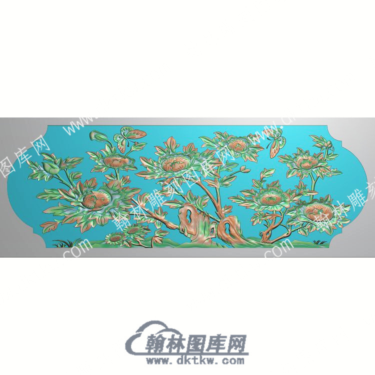 中式蝴蝶菊花精雕图（ZSDW-279）.jpg
