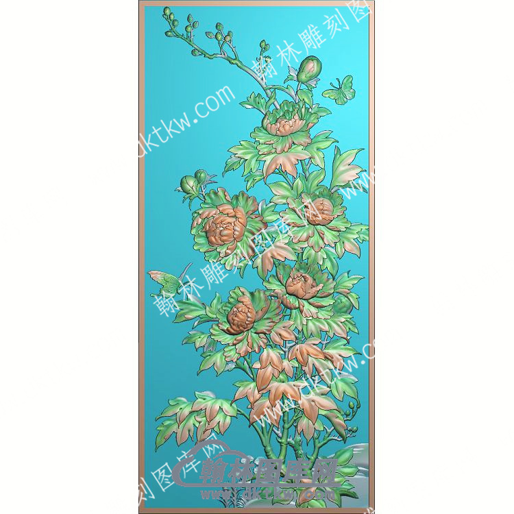 中式蝴蝶菊花精雕图（ZSDW-319）.jpg