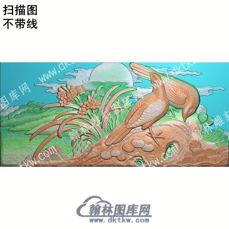 中式花草锦鸡扫描图（ZSDW-204）.jpg