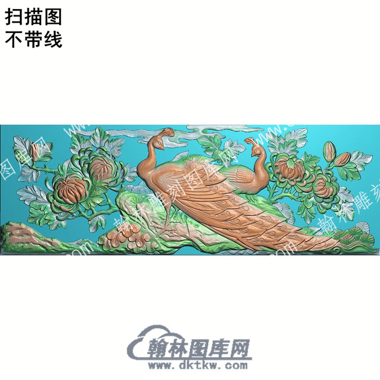 中式孔雀菊花扫描图（ZSDW-328）.jpg