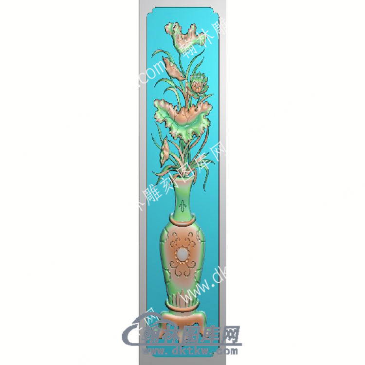 中式莲花荷叶精雕图（ZSHP-007）.jpg