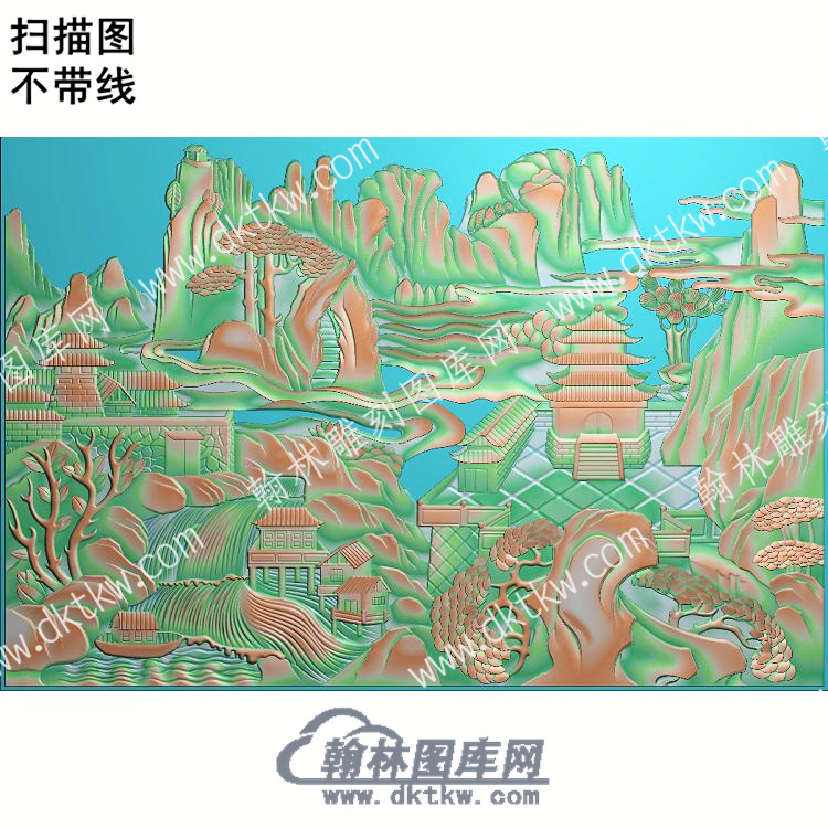 中式船塔庭院松树山水扫描图（ZSSS-025）.jpg