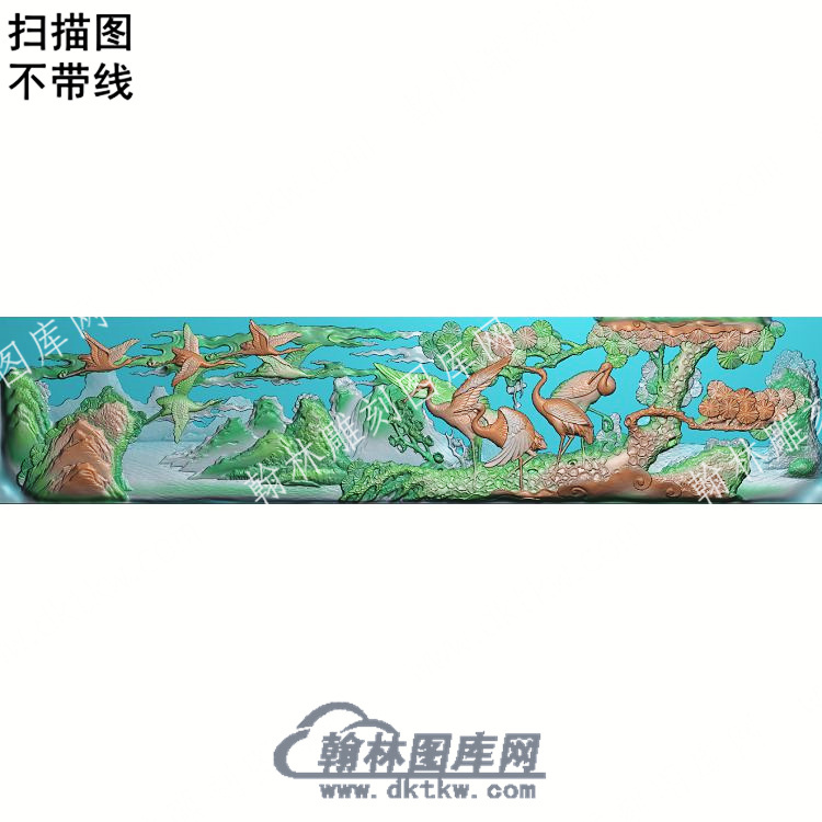 中式迎客松仙鹤扫描图（ZSDW-362）.jpg