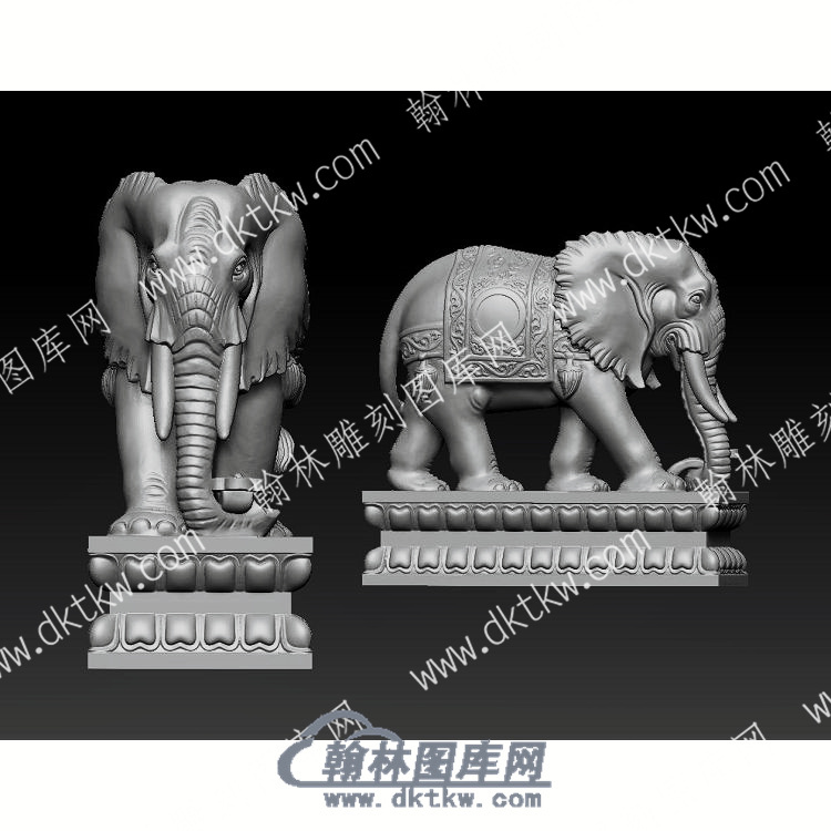 大象立体圆雕图（YDDW-074）.jpg