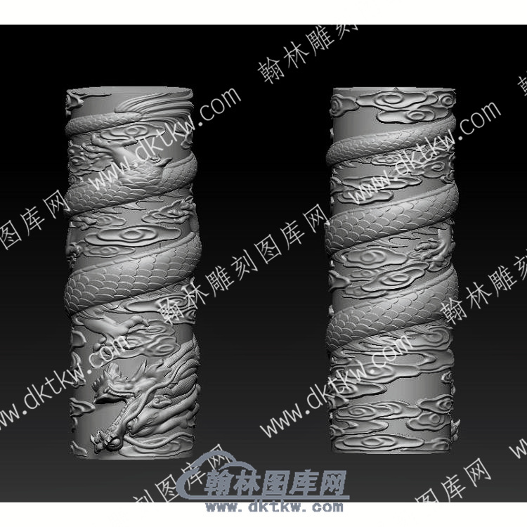 龙柱立体圆雕图（YDDW-083） .jpg