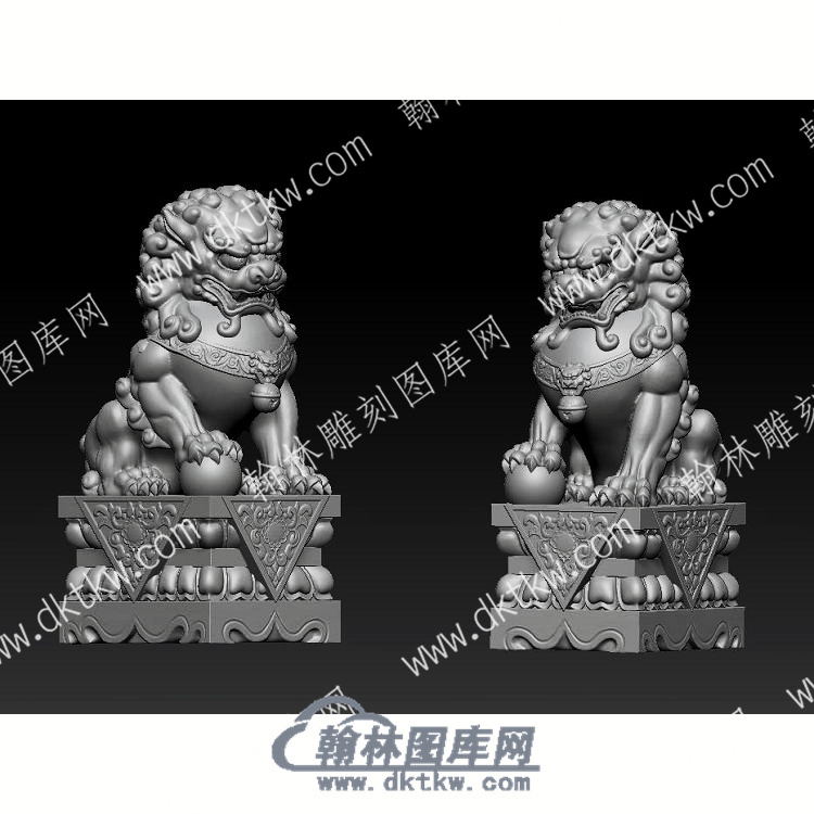 石雕狮子立体圆雕图（SDSZ-002）.jpg