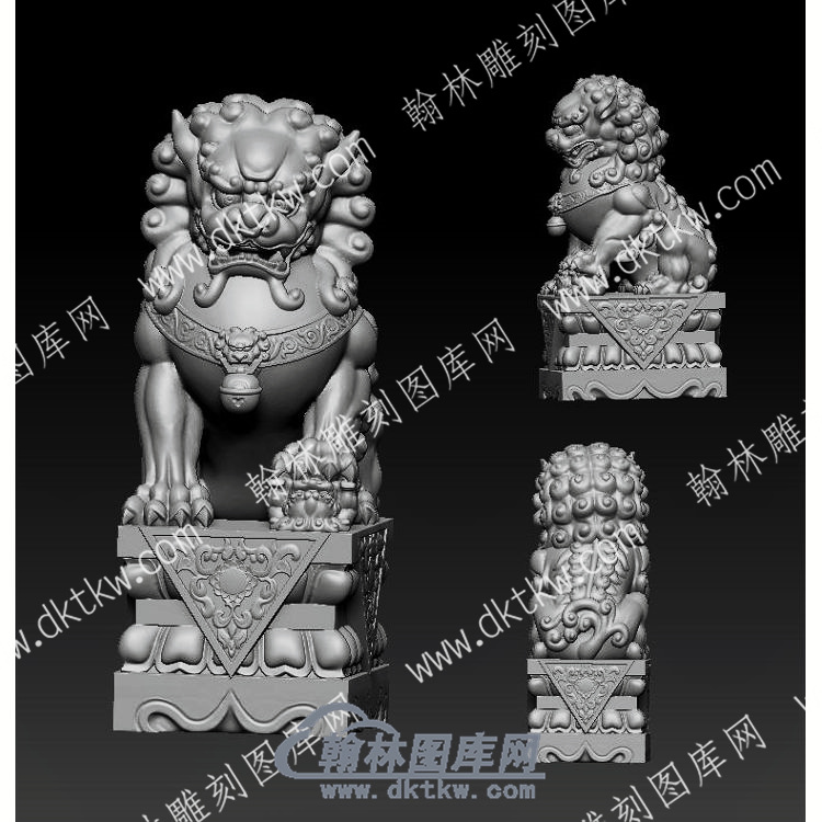 石雕狮子立体圆雕图（SDSZ-004）.jpg