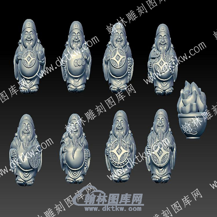 开运八大财神立体圆雕图（YDCS-088）.jpg