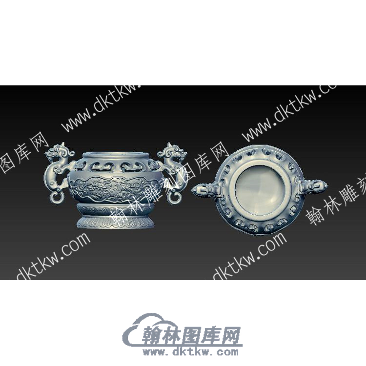 狻猊香炉立体圆雕图（YDXL-016）.jpg