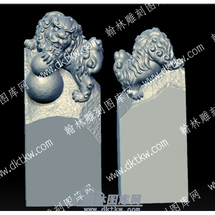 狮子戏珠印章立体圆雕图（YDYZ-009）.jpg