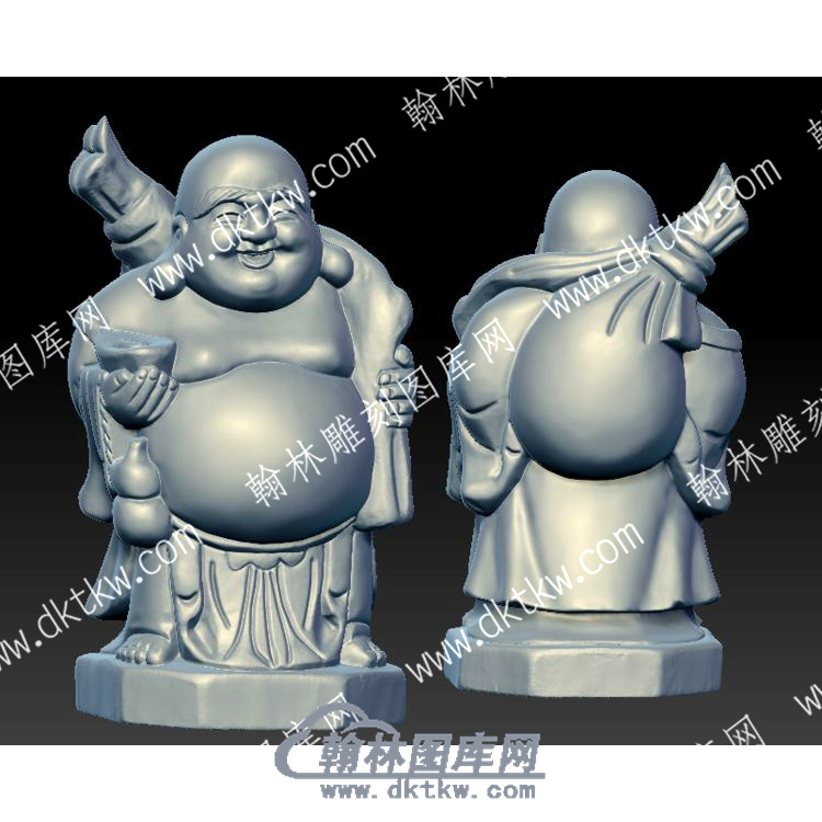 布袋葫芦元宝弥勒佛立体圆雕图（YDRW-112）.jpg