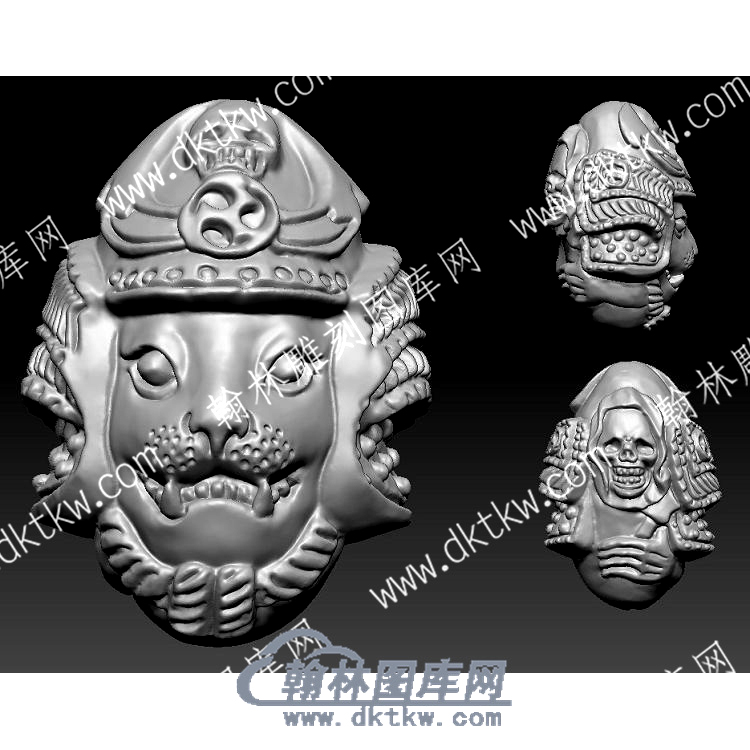 立体动漫人物鬼武者圆雕图（YDRW-035）.JPG