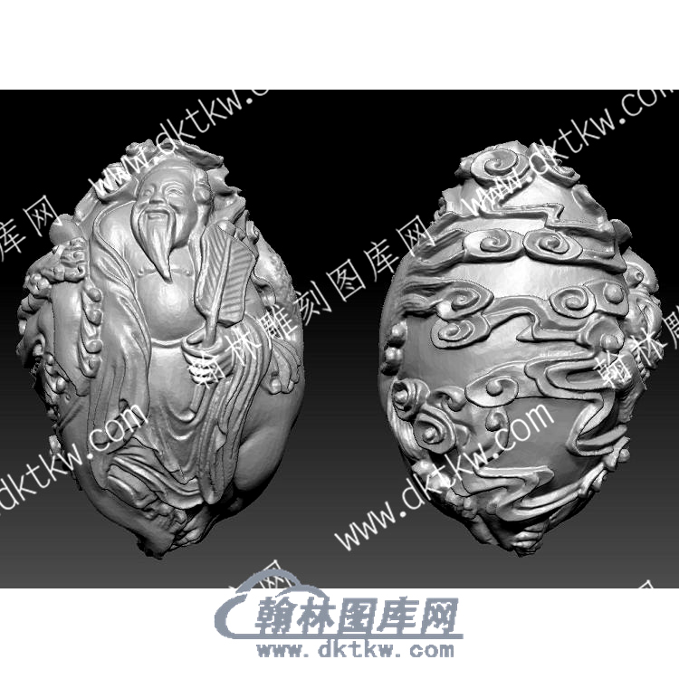 立体汉钟离圆雕图（YDRW-070）.JPG