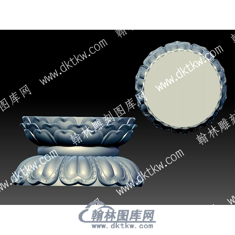 火莲花底座立体圆雕图（YDDZ-010）.jpg