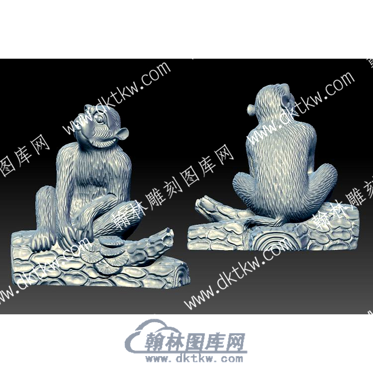 猴子立体圆雕图（YDDW-329）.jpg