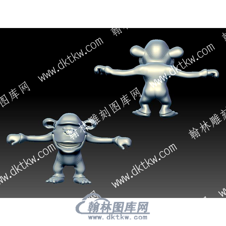 卡通猴子立体圆雕图（YDDW-338）.jpg