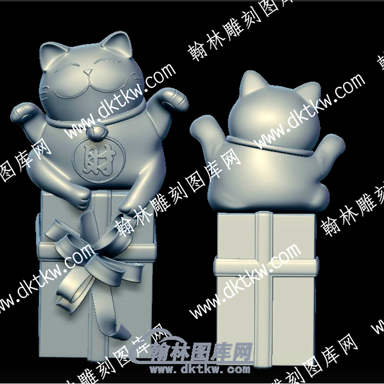 招财猫立体圆雕图（YDKT-070）.jpg