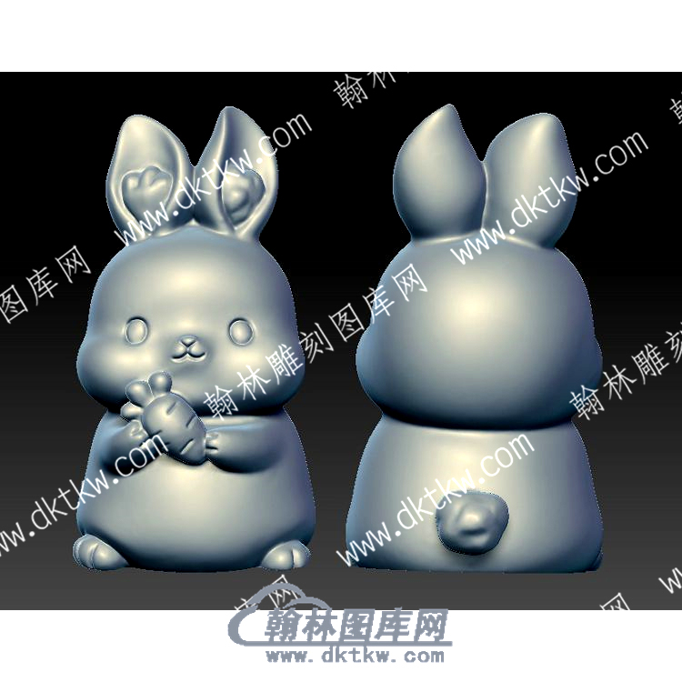 手拿胡萝卜兔子立体圆雕图（YDDW-261）.jpg