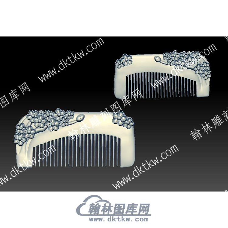 梅花梳子立体圆雕图（YDSZ-005）.jpg