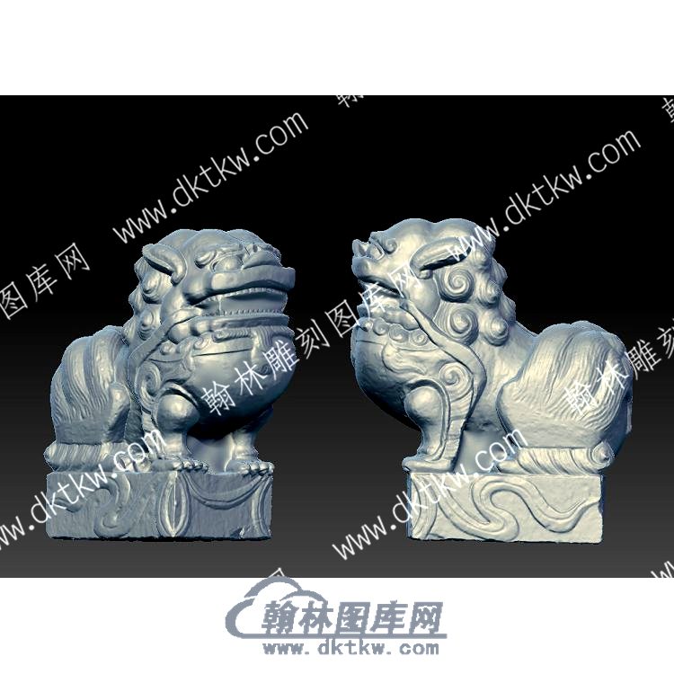 石雕狮子立体圆雕图（SDSZ-013）.jpg