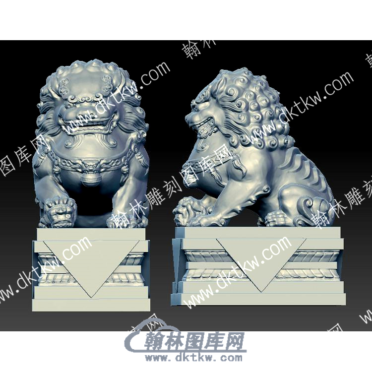 石雕狮子立体圆雕图（SDSZ-021）.jpg