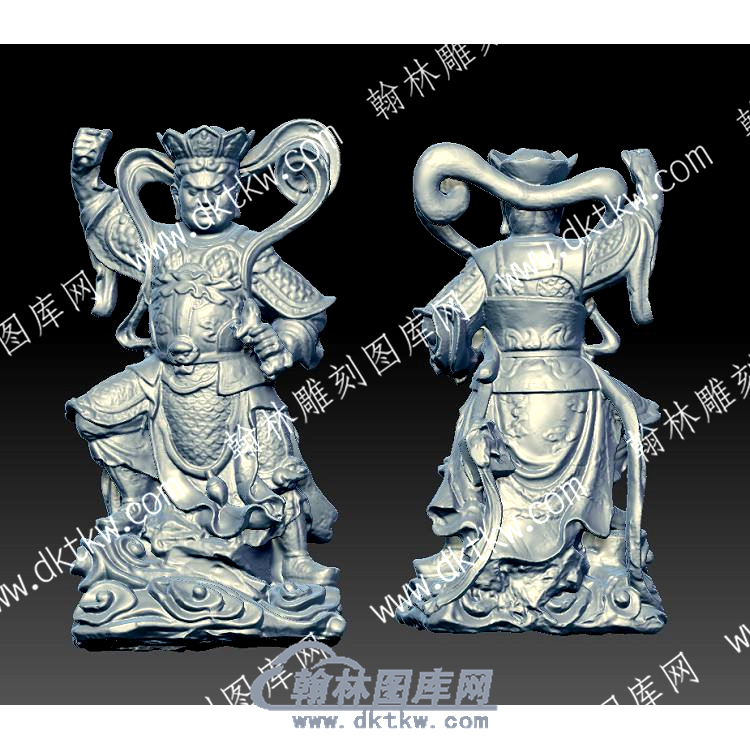 四大天王立体圆雕图（YDRW-154）.jpg