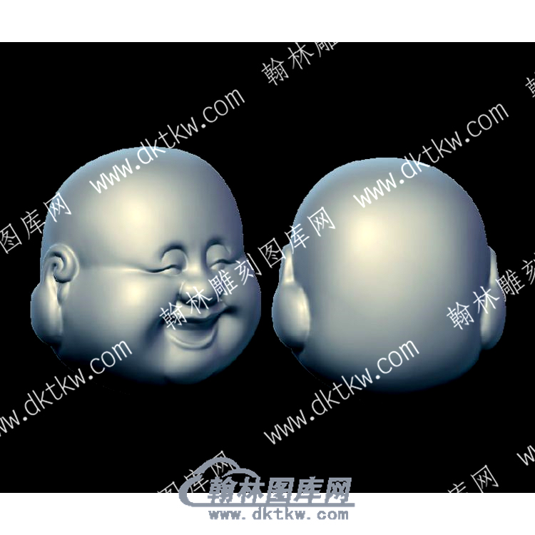 核雕弥勒佛头立体圆雕图（HMLF-006）.jpg