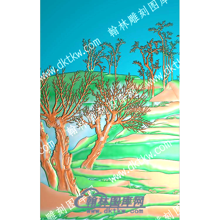 中式山水清明上河图精雕图（ZSSS-056）.jpg