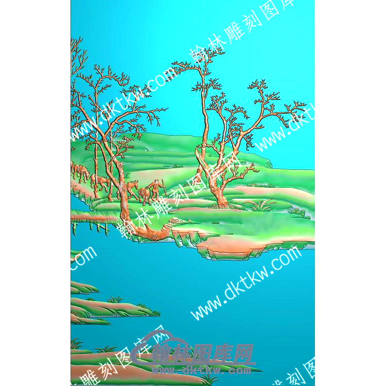 中式山水清明上河图精雕图（ZSSS-059）.jpg
