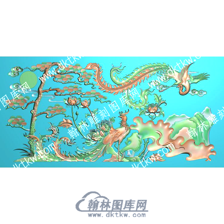 中式龙凤牡丹精雕图（ZSLF-022）.jpg